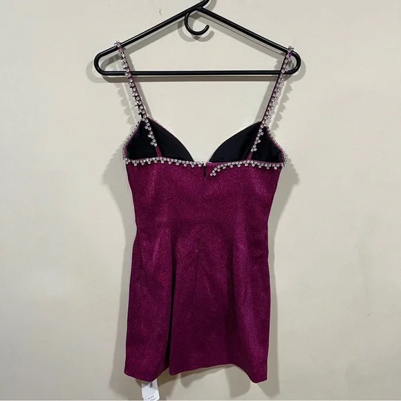 AREA Crystal Trim Sweetheart Dress In Pink size small women’s